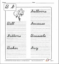 The Letter B in Cursive