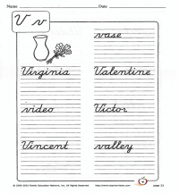 The Letter V in Cursive