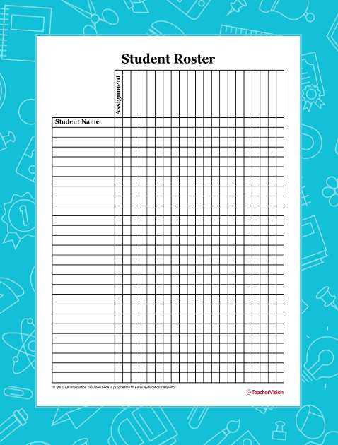 Customizable Assignment Record and Student Roster