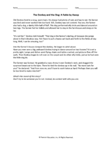 Aesop's "The Donkey and the Dog"