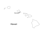 Hawaii State Map with Capital