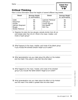 Mean, Median, and Mode on Dogs