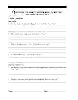 Martin Luther King Jr. Questions