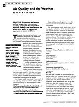 Air Quality and the Weather -- Teacher Section