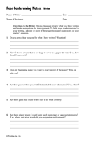 Peer Conference Notes: Writer