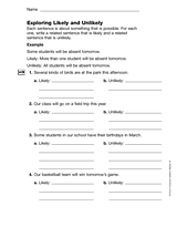 Exploring Likely and Unlikely (Gr. 3)