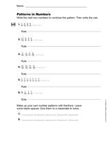 Patterns in Numbers: Guess the Rule - Fractions (Gr. 4)