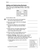 Adding and Subtracting Decimals (Gr. 4)