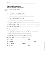 Patterns in Numbers: Measurement (Gr. 3)
