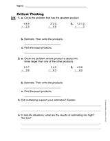 Multiplication: Critical Thinking (Gr. 5)