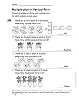 Multiplication in Vertical Form (Gr. 2)