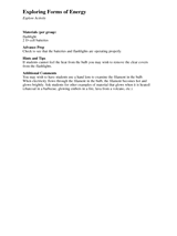 Explore Activity: Exploring Forms of Energy