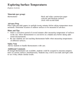 Explore Activity: Exploring Surface Temperatures