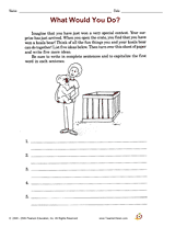 Writing Sentences: What Would You Do?
