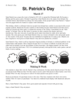 St. Patrick's Day Lesson Plan Activity