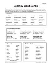 Ecology Word Banks