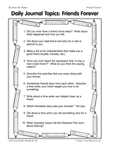 Daily Journal Topics: Friends Forever