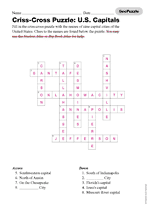 Criss-Cross Puzzle: U.S. Capitals