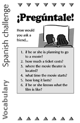 Spanish Vocabulary Challenge: Going to the Movies