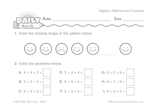 Math Warm-Up 243 for Gr. 1 & 2: Algebra, Patterns & Functions