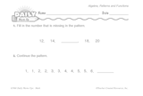 Math Warm-Up 256 for Gr. 1 & 2: Algebra, Patterns & Functions