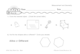 Math Warm-Up 129 for Gr. 3 & 4: Measurement & Geometry