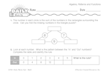 Math Warm-Up 226 for Gr. 3 & 4: Algebra, Patterns & Functions