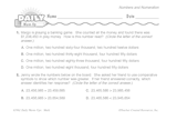 Math Warm-Up 36 for Gr. 3 & 4: Numbers and Numeration