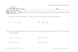 Math Warm-Up 247 for Gr. 5 & 6: Algebra, Patterns & Functions