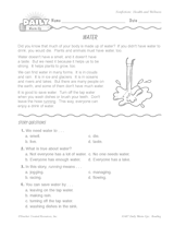 Health Reading Warm-Up: Water