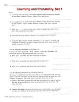 Counting and Probability, Set 1