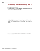 Counting and Probability, Set 2
