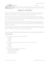 Franklin D. Roosevelt Biography: A Reading Warm-Up