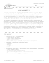 Improving Recess Reading Warm-Up
