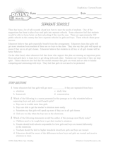 Separate Schools Reading Warm-Up