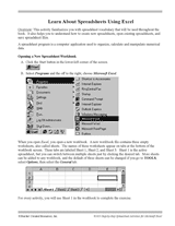 Learn About Spreadsheets Using Excel