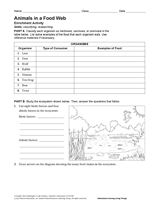 Activity: Animals in a Food Web