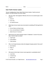 Asian-Pacific-American Leaders Quiz
