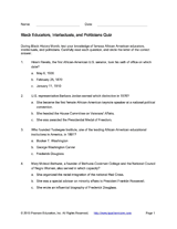 Black Educators, Intellectuals, and Politicians Quiz