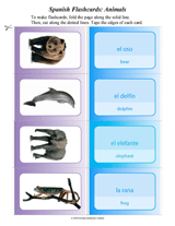 Spanish Flash Cards: Animals (Los animales)