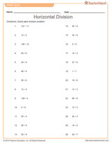 Horizontal Division Quiz