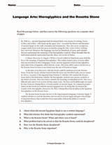 Language Arts: Hieroglyphics and the Rosetta Stone