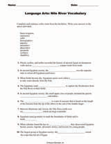 Language Arts: Nile River Vocabulary